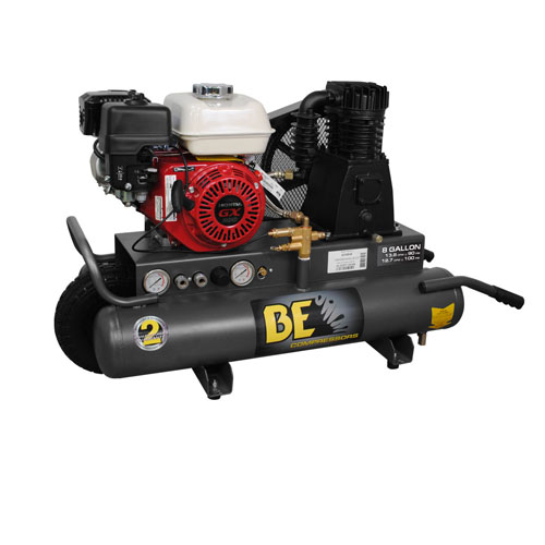 BE Pressure AC658HB 8 Gallon Wheeled Gas Compressor 13.8cfm 90psi 196cc Honda Engine GTIN 777987165434